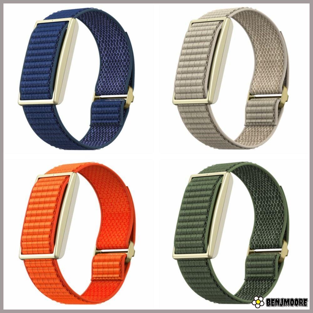 BENJMOORE Fitness Tracker Strap, Nylon Loop Design Sport Band, สายรัดข้อมือทดแทนระบายอากาศแบบปรับได้