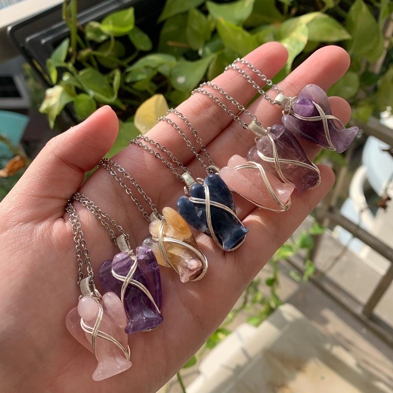 SC8 [Sappy Sesame] สร้อยคอหุ้มลวดคริสตัลแองเจิล