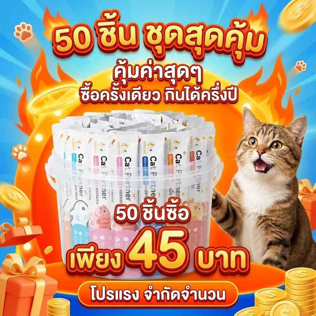 ดีลเด็ดห้ามพลาด! [50 ชิ้น] Ketzuzu ขนมแมวเลีย 17g ราคาถูกที่สุด เนื้อเนียนนุ่มชุ่มชื้น ของแท้
