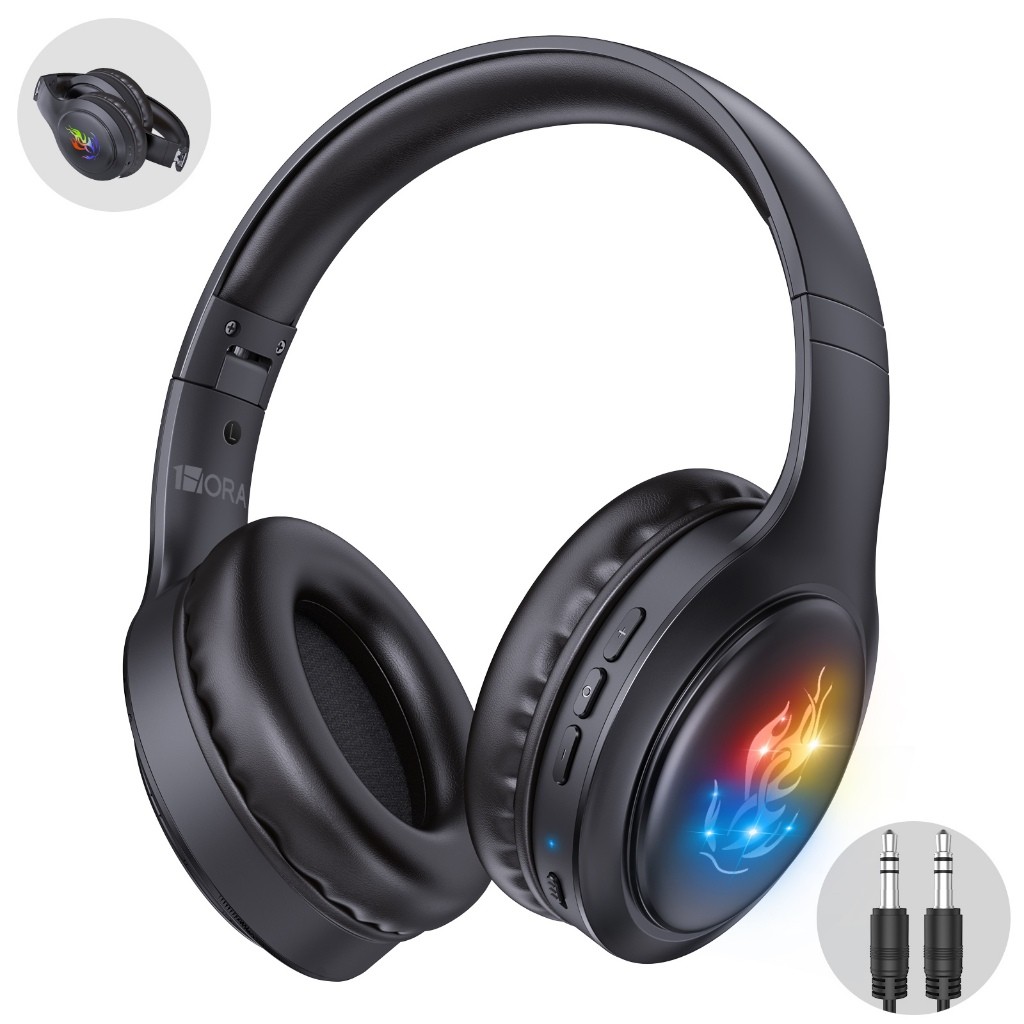 1HORA  รุ่น AUT202 หูฟังครอบหู Bluetooth 5.1 ไร้สาย แบตทน 28ชม. 40mm เสียงเบสหนัก AUX/TF พับได้ Head