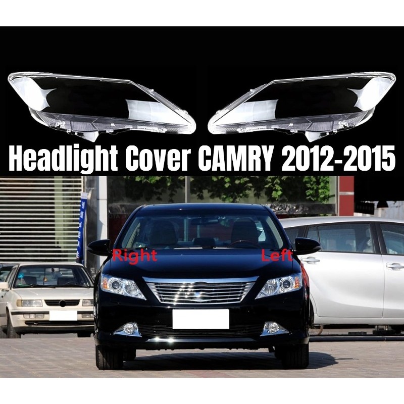 เลนส์ครอบไฟหน้า โคมไฟหน้า PC กัน UV สำหรับ โตโยต้า คัมรี่ Camry 2012-2015 XV50 เปลี่ยนแทนเดิม ซ้าย/ขวา ใส