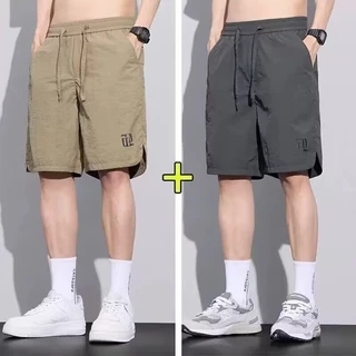 แฟชั่นการพิมพ์ตัวอักษรห้าส่วนสั้นกางเกงสไตล์ถนน, M-3XL