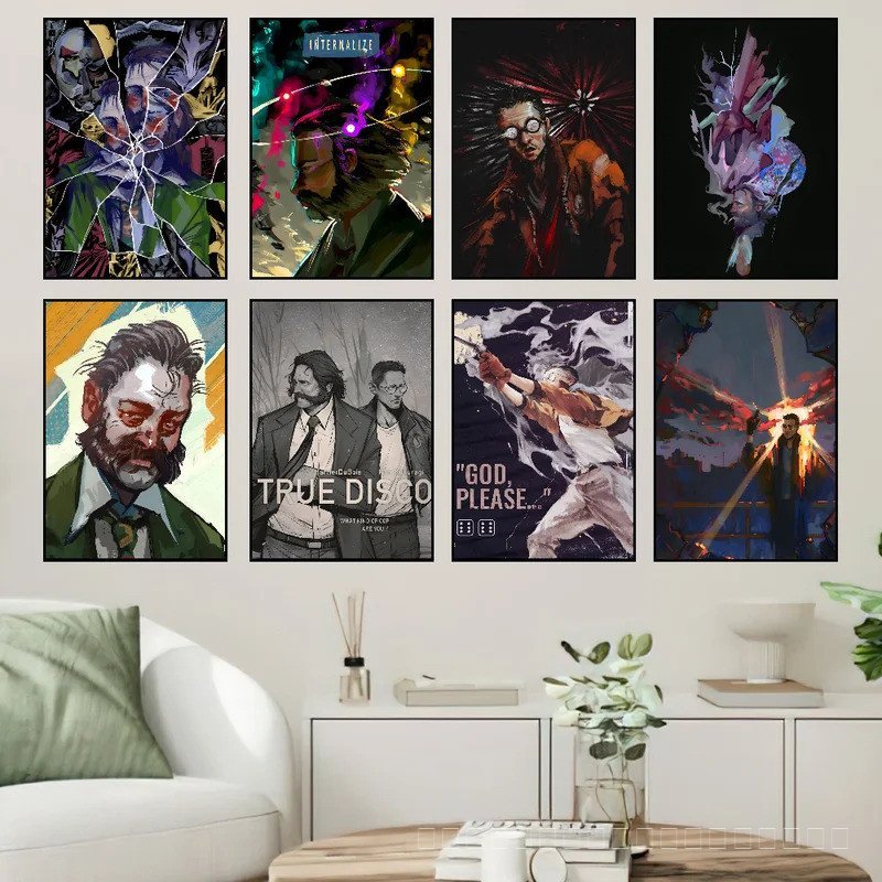 1PC Disco Elysium วิดีโอเกม Art โปสเตอร์ Self-กาว Art กระดาษกันน้ําสติกเกอร์กาแฟ House Bar Room Wall