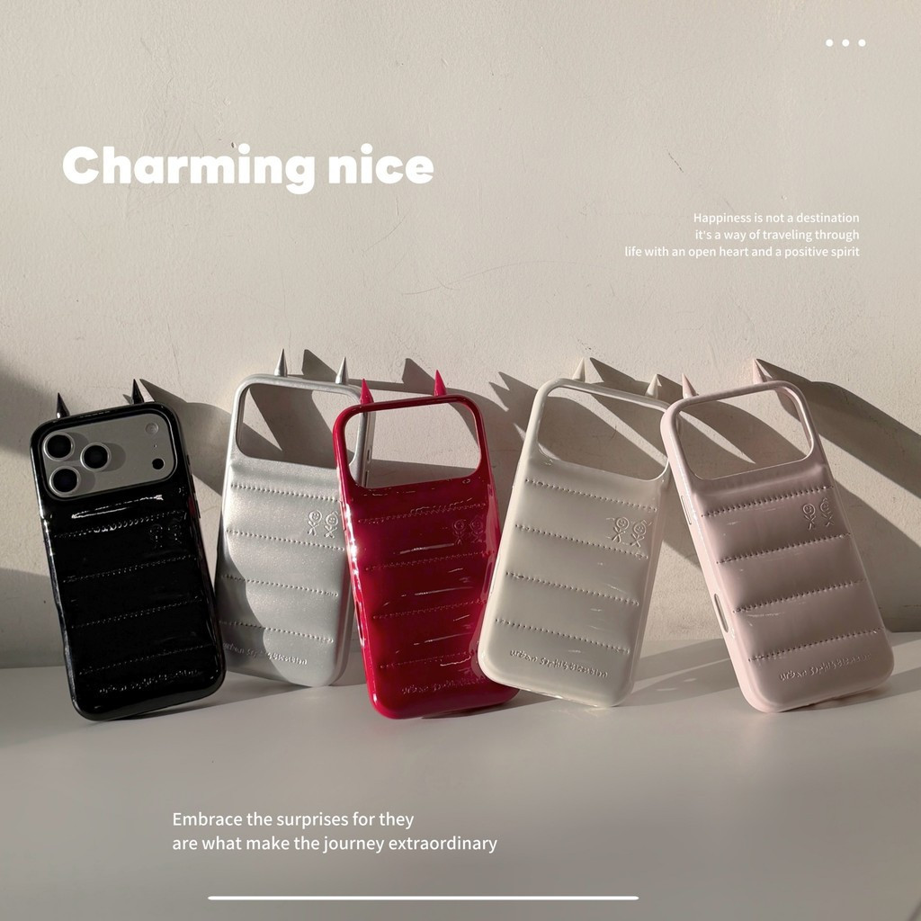 หรูหราน่ารัก Dopamine สี 3D แตรวัวลงแจ็คเก็ตเคสโทรศัพท์สําหรับ iPhone 17 16 15 14 Pro Max กันกระแทกป้องกันกลับ Covermanha