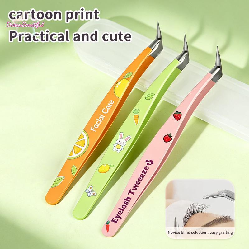 <DBFl-t>แหนบขนตาปลอม Lash Extension สแตนเลสสมุดภาพสติกเกอร์เทปหยิบข้อศอกตรงแหนบ DIY หัตถกรรมอุปกรณ์ใหม่