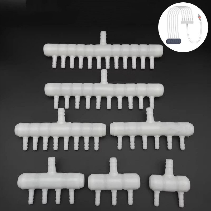 Aquarium พลาสติก Air Flow Divider ออกซิเจน Splitter Lever วาล์ว Air ปั๊มสําหรับถังปลา Pond Outlet 4 มม. 2-12Way