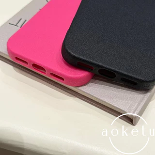 TPU ลายลิ้นจี่เหมาะสําหรับเคสโทรศัพท์ Apple 17promax, เคสซิลิโคน iPhone 16pro, Apple 15/14/13/เคสสีทึบฝ้าสไตล์มินิมอล