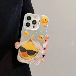 For iPhone เคสไอโฟน เป็ดสีเหลือง 13 14 11 Pro 16 Pro Max 15 14 PRO 11 MAX X XS MAX XR 7/8PLUS 15 16 Plus 12