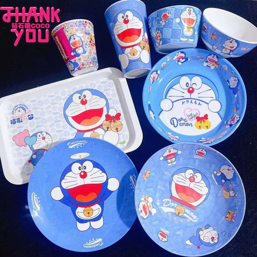 New Product#[2934People Collection]Cartoon Dora A Dream Doraemon Tinkerbell Full Set Melamine Anti-F
