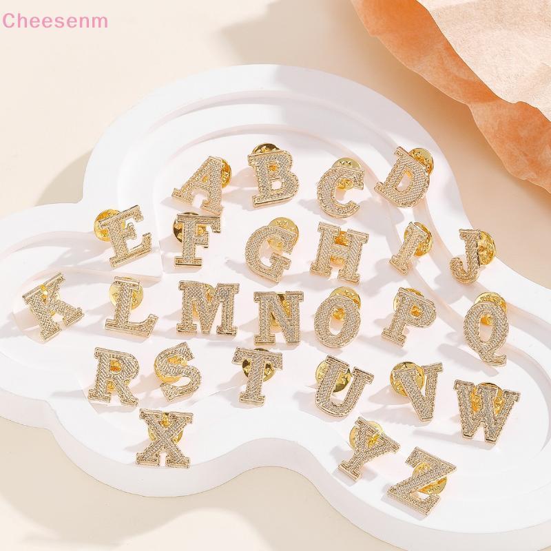 Cheenm 2PCS ชุดเข็มกลัดโลหะ A-Z 26 ตัวอักษร แฟชั่นเครื่องประดับสำหรับผู้ชายและผู้หญิง