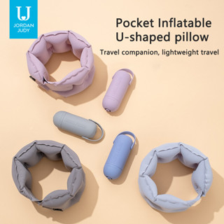 หมอนรองคอเป่าลม พกพากะทัดรัด ผลักกระดุม สรีรศาสตร์ สำหรับเดิ…