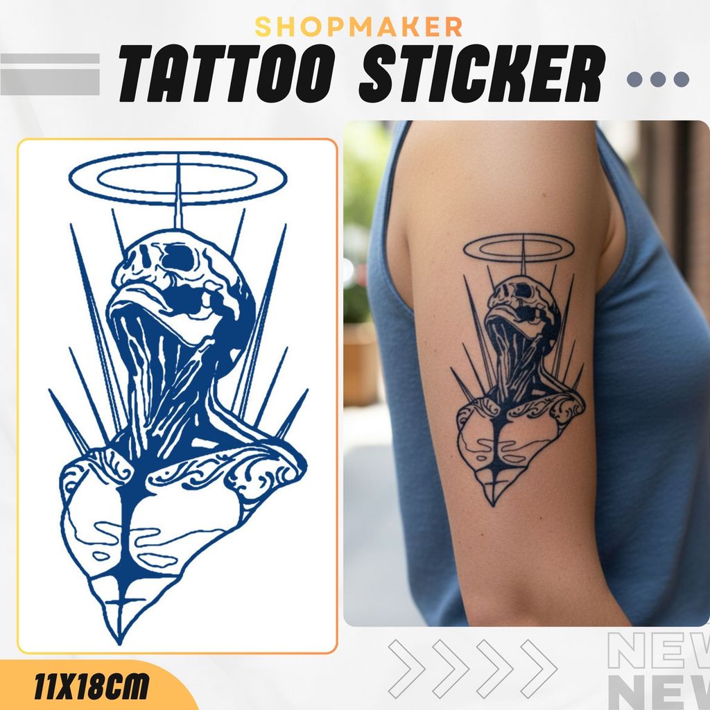 WG รอยสักกึ่งถาวรหมึกผลไม้ 11x18ซม | แทททูกันน้ําติดทนนานถึง15วัน159