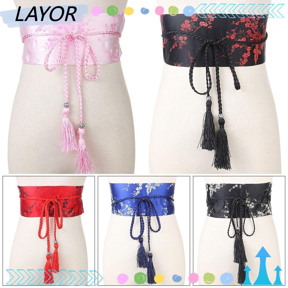 LAYER เข็มขัดกิโมโนลายดอกไม้ ดีไซน์กระชับตัว