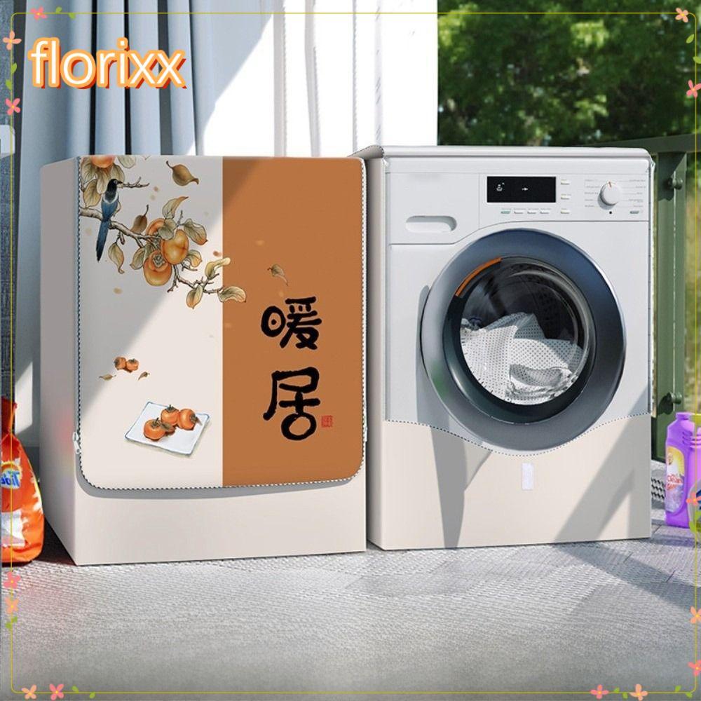 ฝาครอบเครื่องซักผ้า FLORIXX ซักผ้าฝาหน้า 10-12 กก|ผ้าคลุมลายน่ารัก วัสดุผ้ากันน้ํา ผ้าคลุมกันฝุ่น