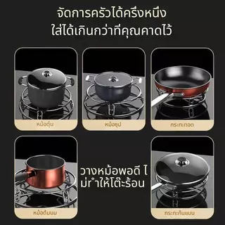 ชั้นวางหม้อสแตนเลส อเนกประสงค์ สำหรับห้องครัว หนาพิเศษ กันความร้อน ป้องกันลวก ใช้เป็นที่วาง/จัดเก็บ/นึ่งอาหารได้