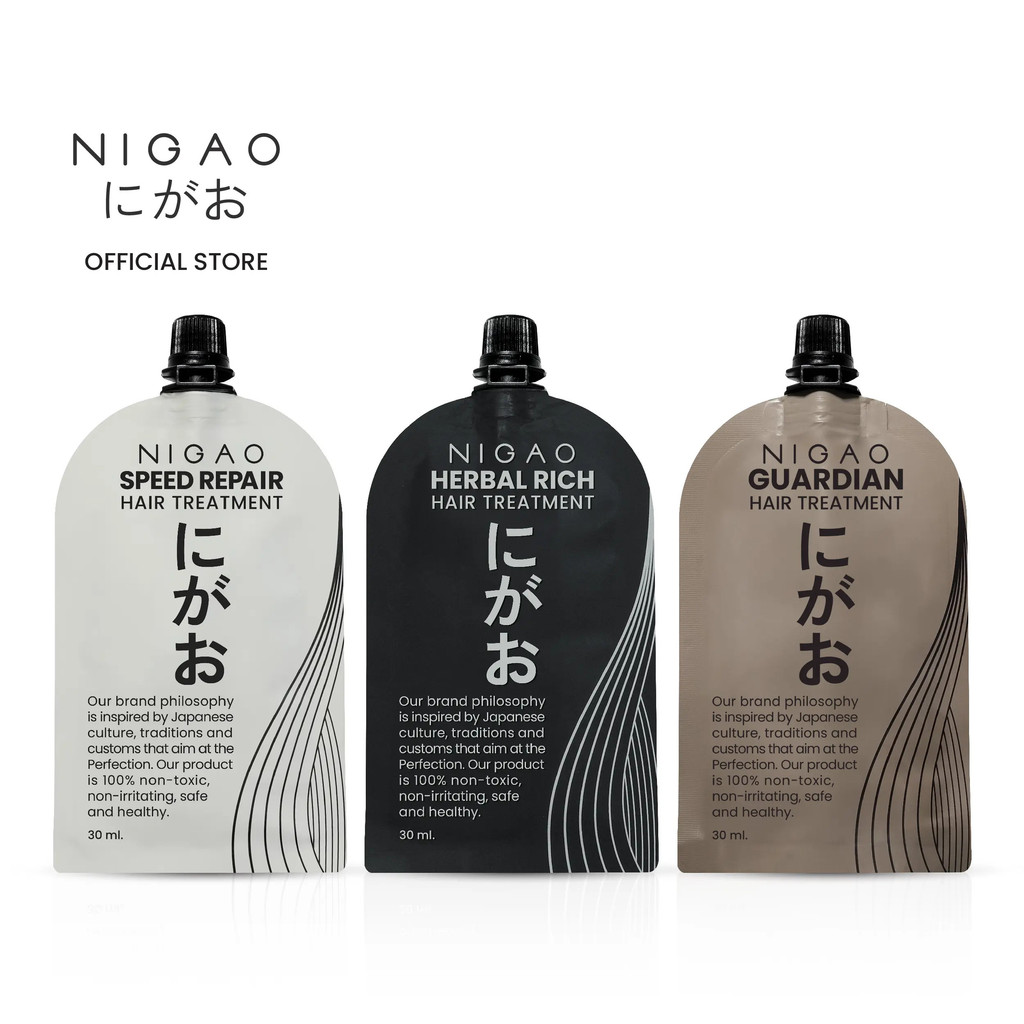 [แพ็คสุดคุ้ม] NIGAO Speed Repair+Herbal Rich+Guardian Hair Treatment 30mL*3 l NIGAO Treatment ครีมนว