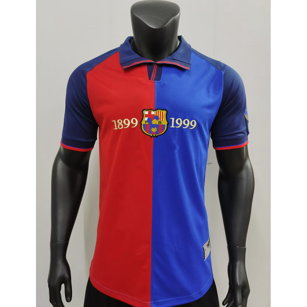 เสื้อแมนยู เสื้อ f1 1899-1999บาร์เซโลนาบ้านร้อยปีเสื้อวินเทจเสื้อฟุตบอลแขนสั้น football jersey