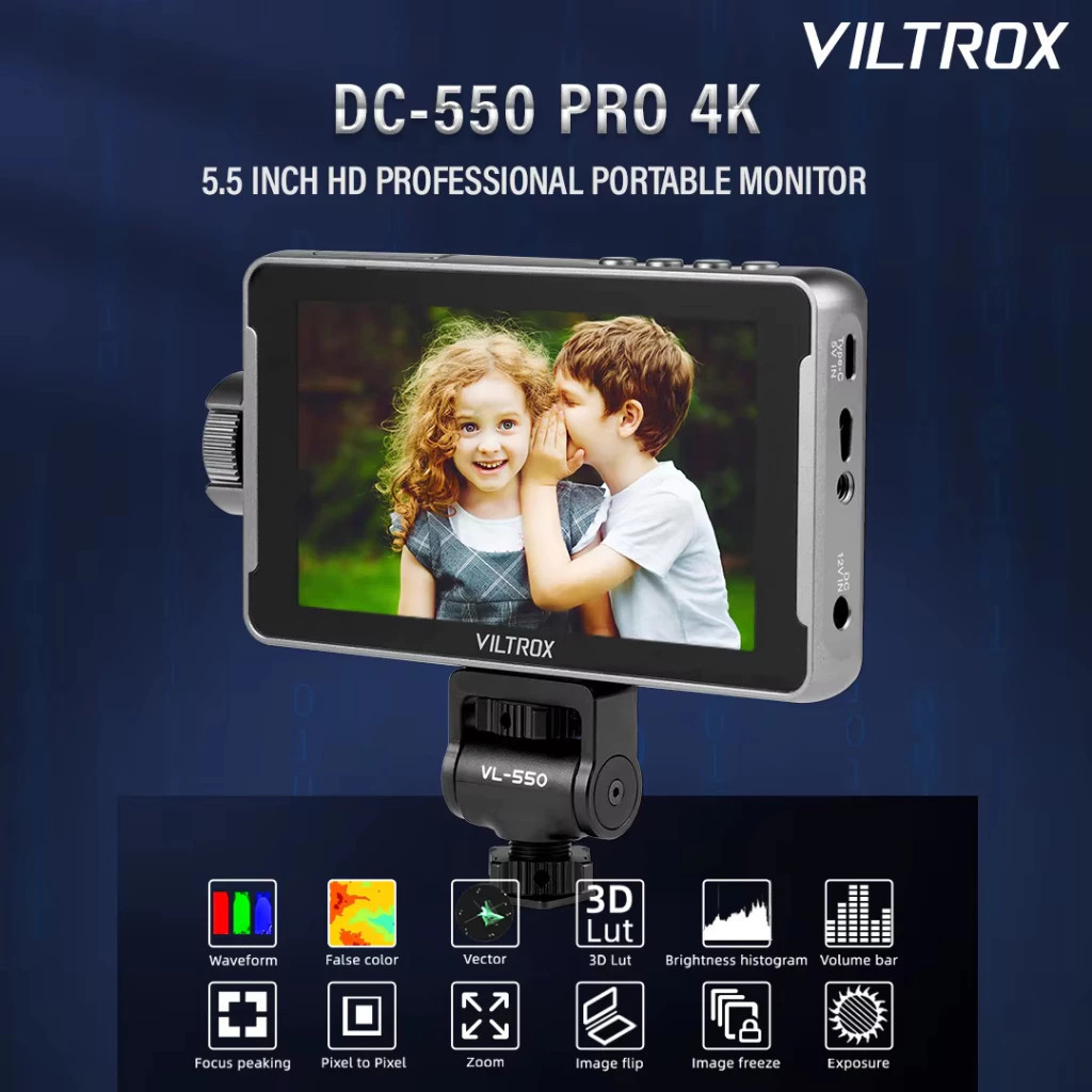 Viltrox DC-550 Pro Monitor 5.5 นิ้ว สำหรับถ่ายวิดีโอ/คอนเทนต์ หน้าจอสัมผัส Field 3D LUT Director