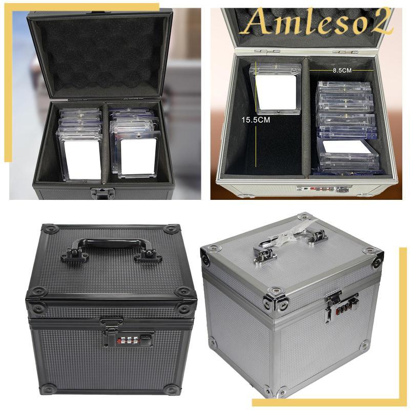 [Amleso2] กล่องใส่การ์ดสํารับแบบพกพา, การ์ดรวบรวมกล่องสํารับล็อคได้ที่ทนทานกล่องการ์ดสะสมเกรดสําหรับ