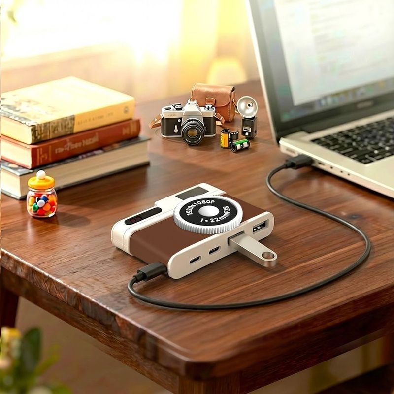TypeC Docking Station ฮับคอมพิวเตอร์ USB Docking Station Splitter Docking Station Hub เดสก์ท็อปตกแต่