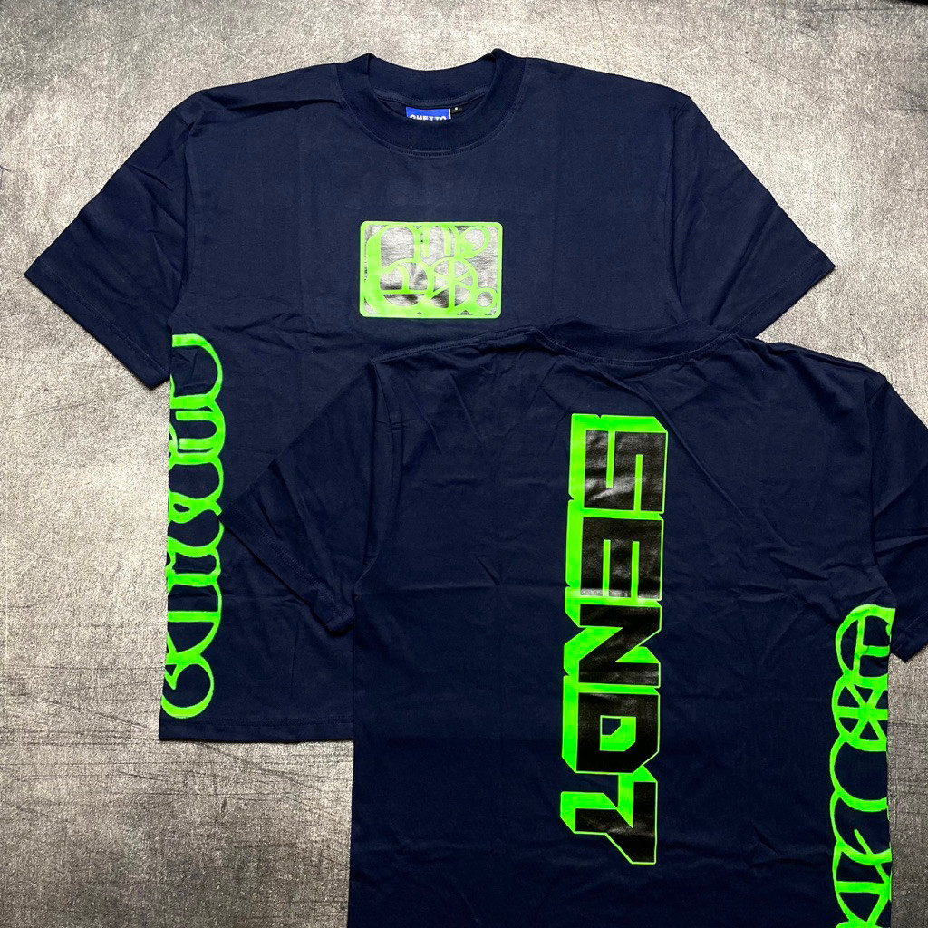 เสื้อยืด SEND7 - NAVY FLUOROCENT GREEN