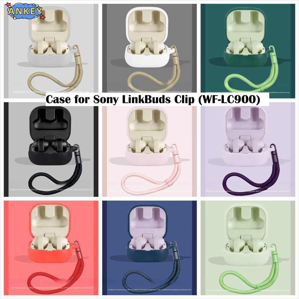 Case for Sony LinkBuds Clip (WF-LC900) Protective Case Nylon Lanyard Soft Cover Shells Washable Housing Anti Dust Sleeve Hand Rope Strap Accessories ราคา ถูกที่สุด ดีลบีเคเค