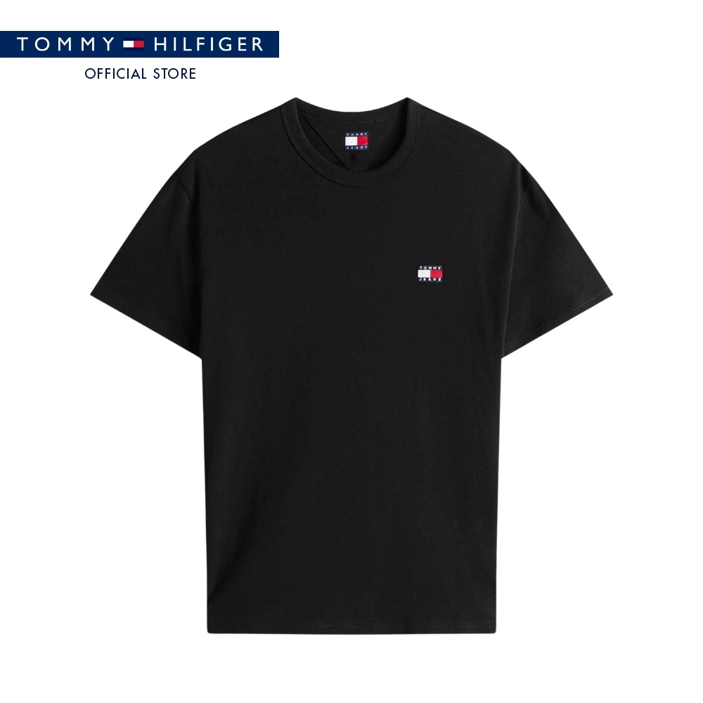 Tommy Hilfiger เสื้อยืด ผู้ชาย รุ่น DM0DM20322 BDS - สีดำ ทรง Regular Fit