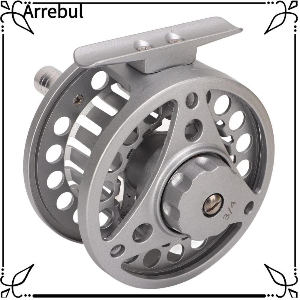 AREBUL Fly Fishing Reel, 3/4WT อลูมิเนียมอัลลอยด์ Full Metal Fly Reel, ทนทานเงินซ้ายขวามือขนาดใหญ่ A