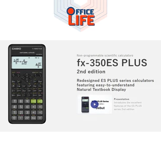 เครื่องคิดเลข วิทยาศาสตร์ Casio Fx-350ES Plus 2nd edition ของแท้ 100% [ รับประกันศูนย์ CASIO 2 ปี เต็ม] 1 เครื่อง