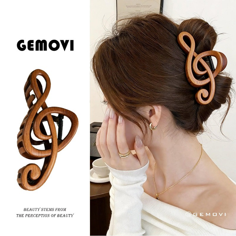 ไม้จับเส้นดนตรีรูป Treble Clef ขนาดใหญ่ สไตล์เรโทร เครื่องประดับผมสำหรับผู้หญิง🔥 รวมภาษีแล้ว