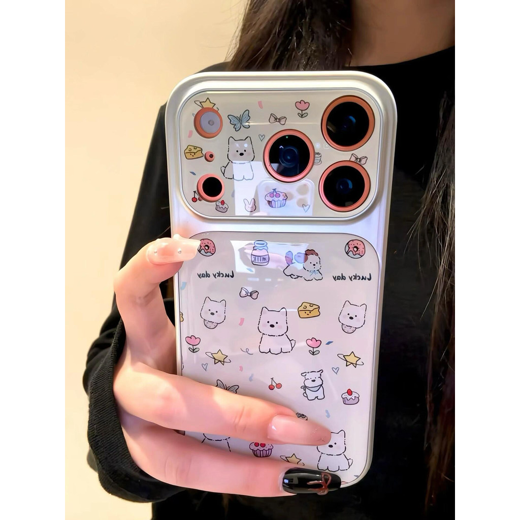 Huiwanju White West Highland ที่ใช้งานได้ iPhone17promax เคสโทรศัพท์มือถือ iPhone16Pro หน้าต่างขนาดใหญ่ 15/14Pro น่ารัก 13/17air/16plus เคสป้องกัน
