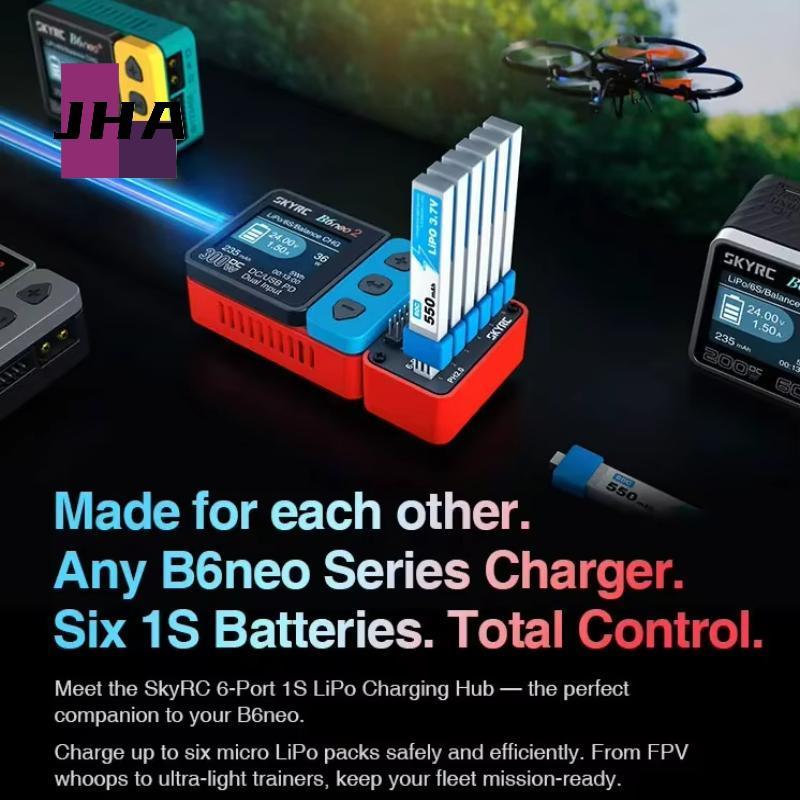[JHA] 1 ชิ้น OSH 6-Port 1S แบตเตอรี่ชาร์จ Hub สําหรับ LiPo LiFe Li-ion LiHV รองรับ B6neo 2 B6neo+ B6