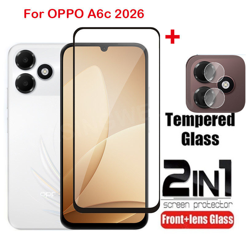 ป้องกันหน้าจอสําหรับOppo A6c 5G 4G 2026 A6s A6 A6T A6i A6x A6T Pro 4G 5Gคลุมทั้งหมดกระจกนิรภัยใสHDป้องกันรอยขีดข่วนฟิล์ม