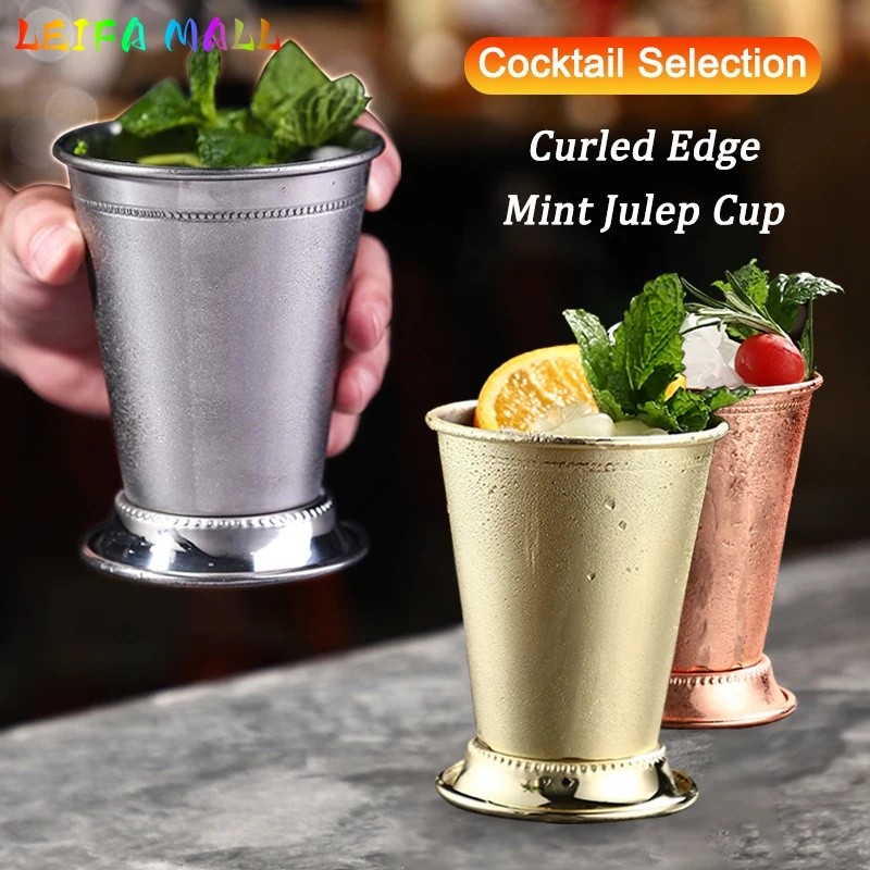 380ml แก้วค็อกเทล Mint Julep ถ้วยสแตนเลสบาร์ Martini Mojito ค็อกเทลเบียร์ถ้วยแก้วโลหะเบียร์น้ําผลไม้ถ้วยดื่ม