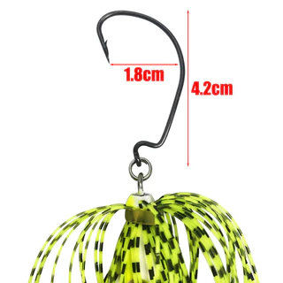 เหยื่อใบพัด Spinner Bait หัวจิ๊ก กระโปรงยาง 14 ซม. 18.5 กรัม เหมาะสำหรับทุกแหล่งน้ำ
