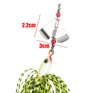 เหยื่อใบพัด Spinner Bait หัวจิ๊ก กระโปรงยาง 14 ซม. 18.5 กรัม เหมาะสำหรับทุกแหล่งน้ำ