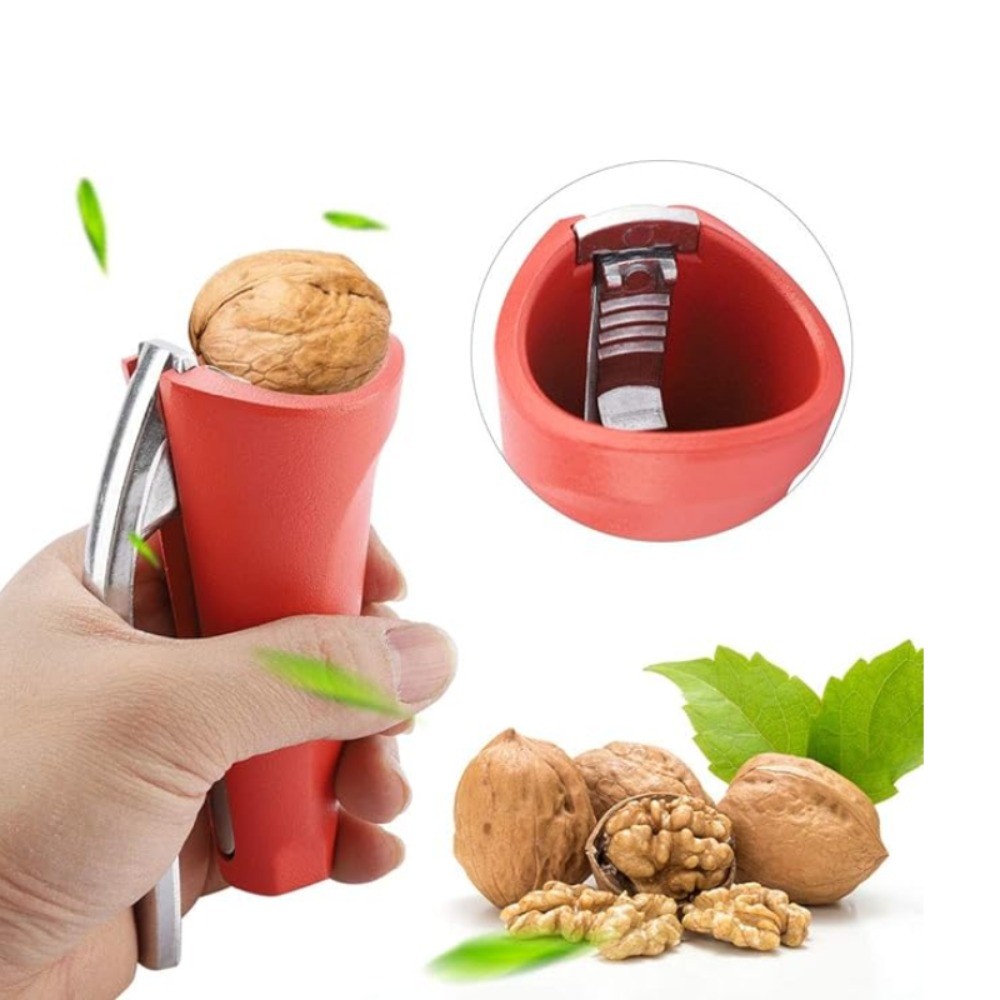 Premium Nut Cracker อลูมิเนียมอัลลอยด์สีแดงสําหรับงานหนักพร้อมที่จับ Rebound สําหรับวอลนัท Pecans เค