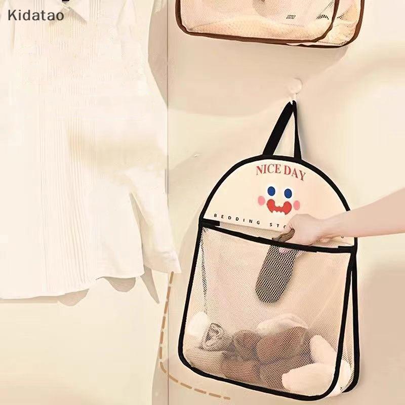 Kidatao ถุงตาข่ายระบายอากาศแขวนผนัง เก็บชุดชั้นใน จัดระเบียบตู้เสื้อผ้า พร้อมช่องเก็บของเล่นตุ๊กตา