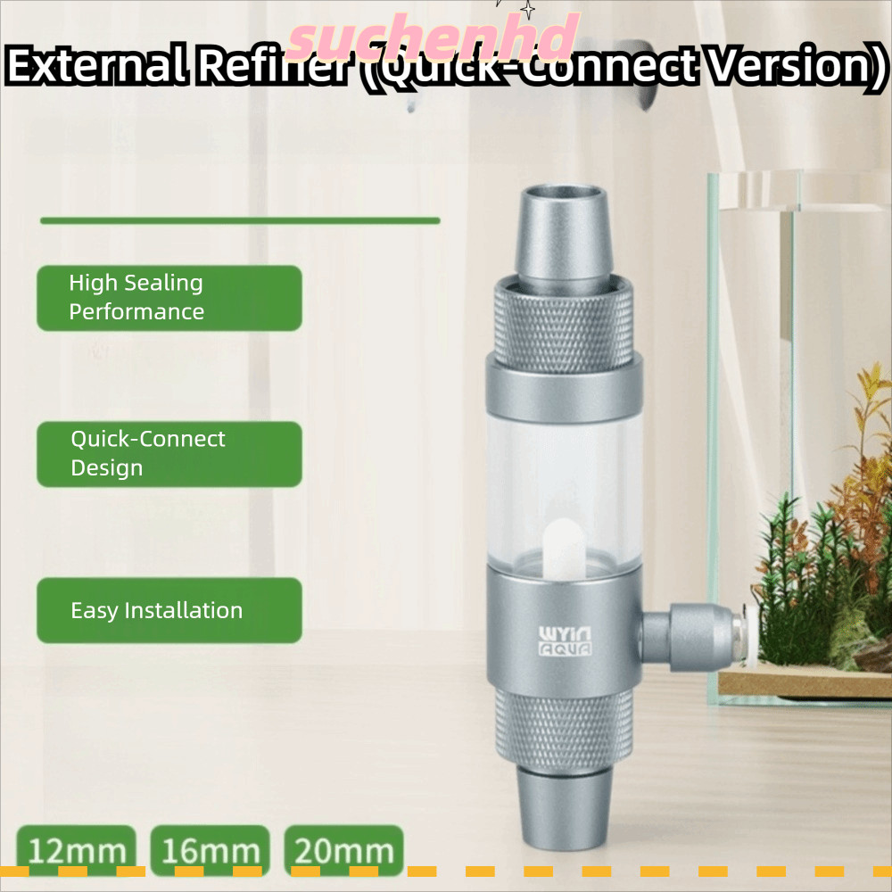 SUCHENHD Aquarium CO2 Diffuser, Observable Anti Reflux CO2 เครื่องพ่นยาภายนอก, ติดตั้งง่าย Quick ใส่
