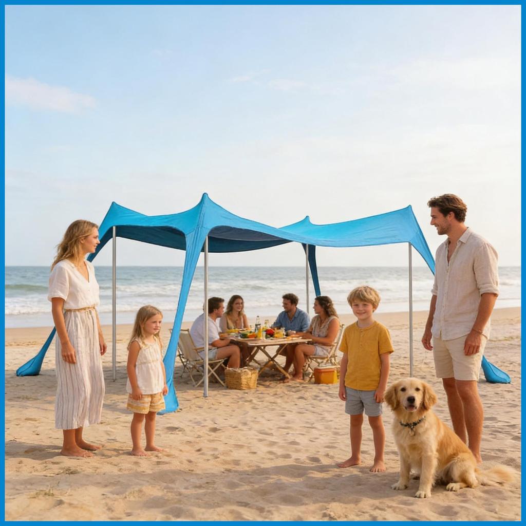 ชายหาด Canopy 10x10 FT กันลม พับเก็บได้ง่าย เหมาะสำหรับการปิกนิกและบังแดด