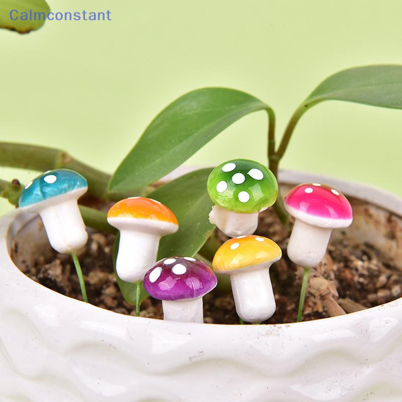 Ca> 10 ชิ้น Miniature Potted Decor เห็ดหัตถกรรมเครื่องประดับสวนงานฝีมือเรซิน Moss ได้ดี