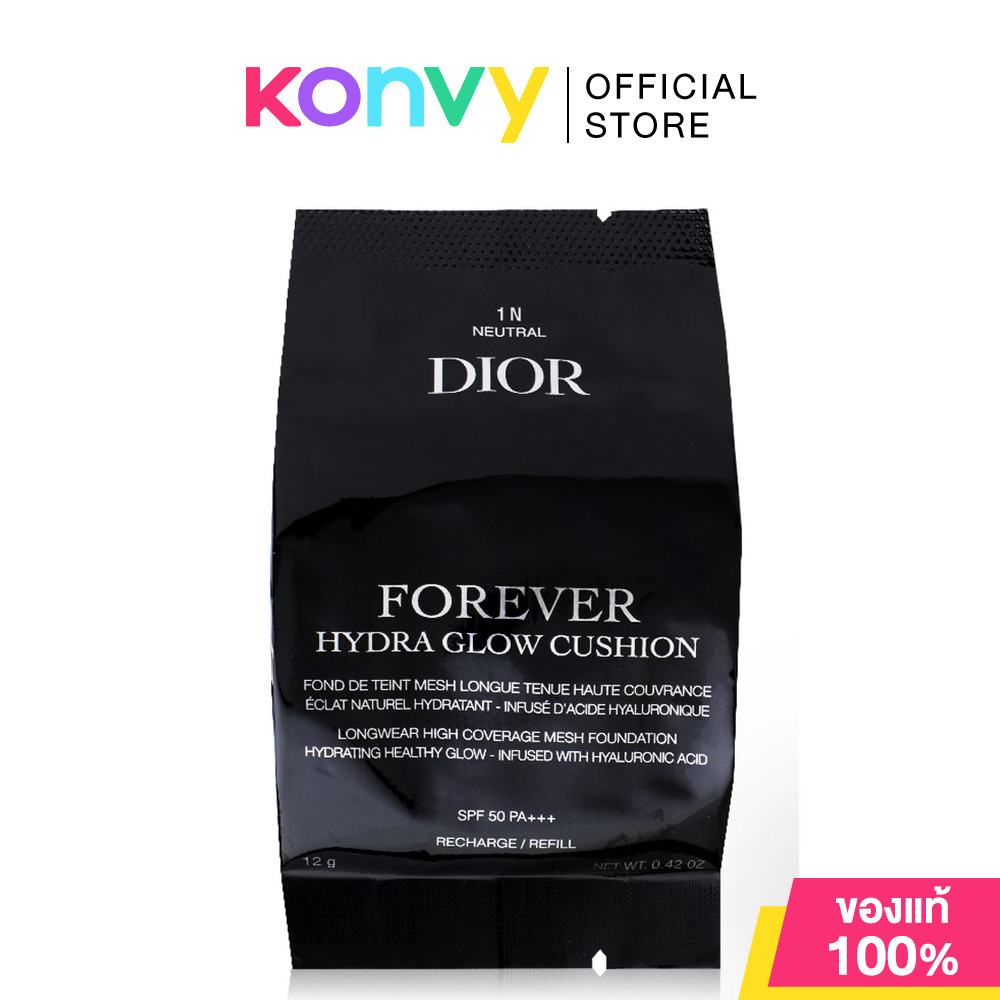 Dior Forever Hydra Glow Cushion 12g #1N Neutral รองพื้นคุชชั่นสูตรไฮดรา โกลว์ แบบบรีฟิล.