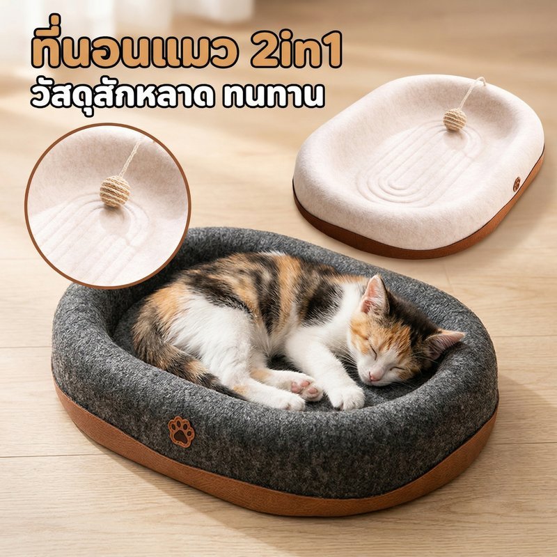 ที่ลับเล็บแมว ที่นอนแมว แผ่นข่วนแมว ของเล่นแมว สักหลาด