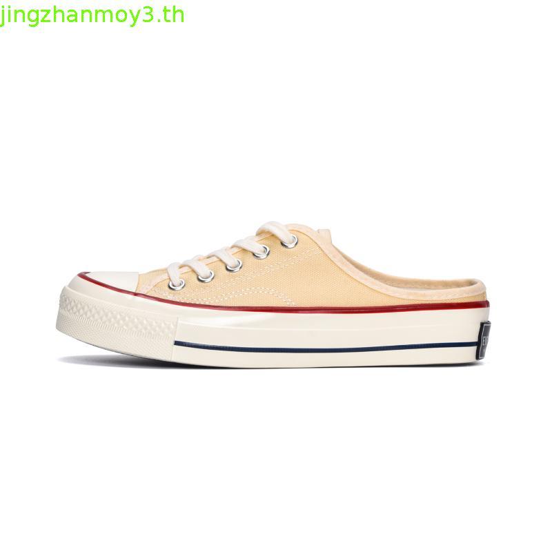 MISTERY รองเท้าผ้าใบ เปิดส้น รุ่น RAINBOW สีขาว（MIS-203）