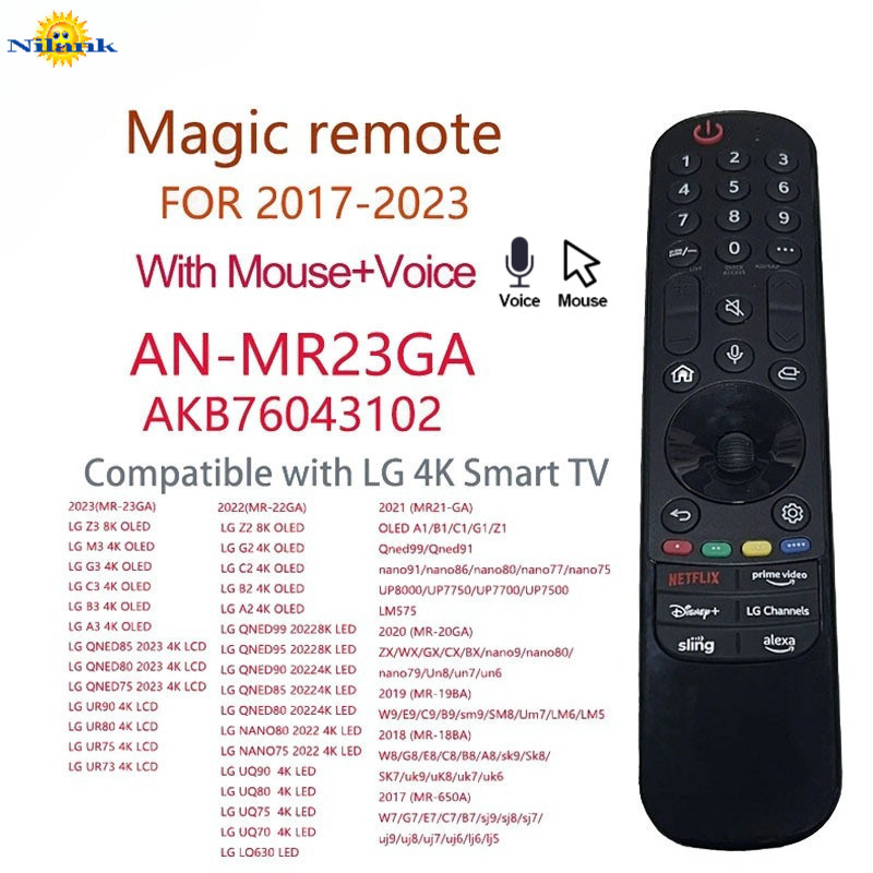 NiLANK Magic รีโมทคอนโทรลเวที ใช้กับรีโมทคอนโทรลทีวีอัจฉริยะ LG มีคำสั่งเสียง/เมาส์ MR23GA สำหรับปี