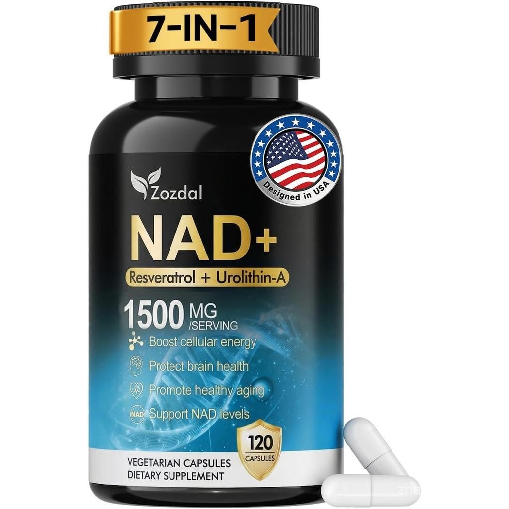 NAD+ อาหารเสริม 1500mg - สูตร Liposomal 7-in-1 พร้อม Urolithin A, CoQ10 & Resveratrol - Cellular Ene