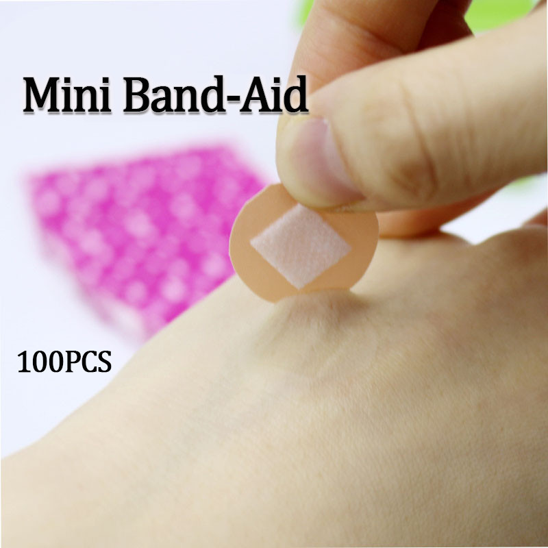 100 ชิ้น/กล่อง Mini Round Band-aid กันน้ําและ Breathable Wound Dressing Hemostatic Band-Aid