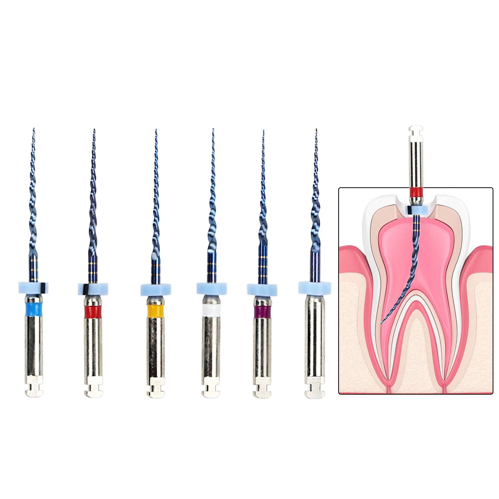 6 ชิ้น/กล่องทันตกรรมความร้อนเปิดใช้งาน Canal Root ไฟล์ SX-F3 21 มม.เครื่องมือทันตแพทย์สามารถ Bend สํ