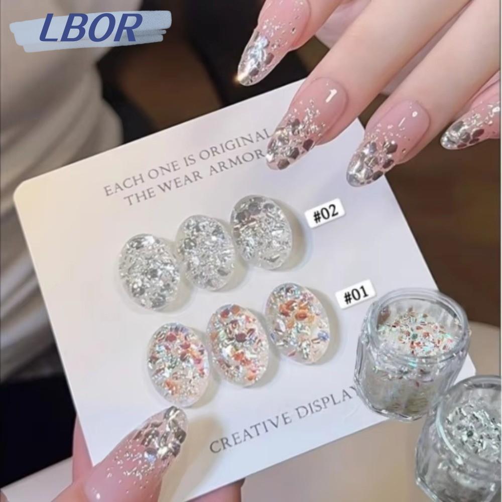 LBOR Flash Nail Art, Nail Art DIY Blinking Nail Art Sequins, Glitter Sequins Nail Art Charms