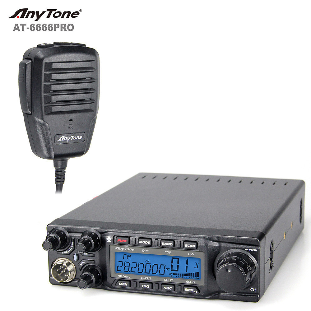 AT-6666Pro 80W 28.000-29.695MHz วิทยุ 10 เมตร CW/AM/FM/USB /LSB/PA โหมด 40CH รถมือถือ